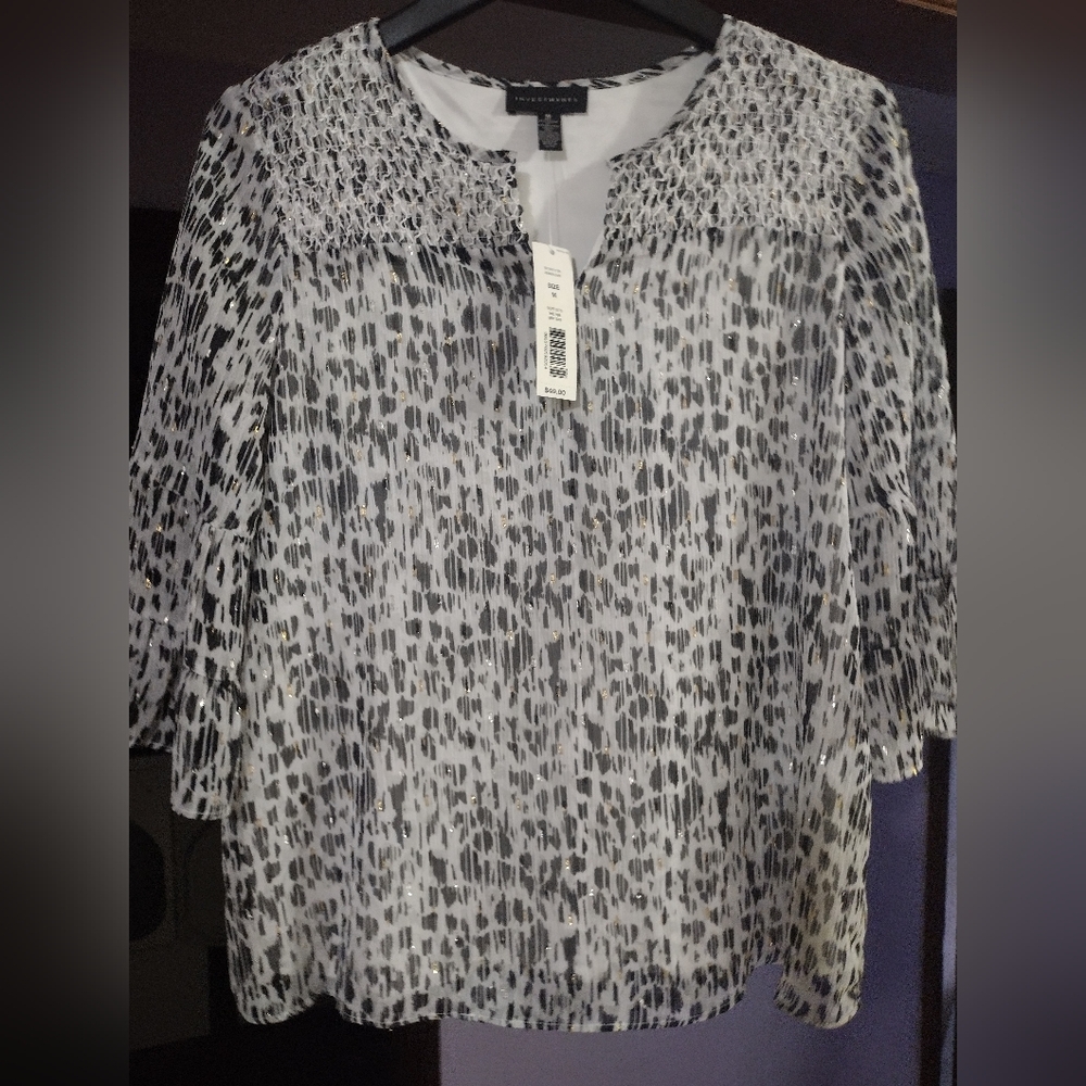 Animal Black and White Patterned Blouse